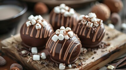 Close up chocolote balls