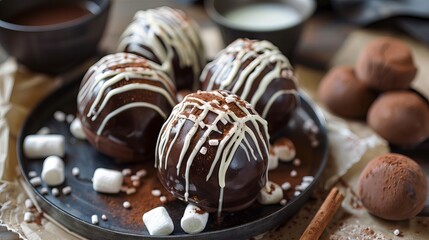 Close up chocolote balls