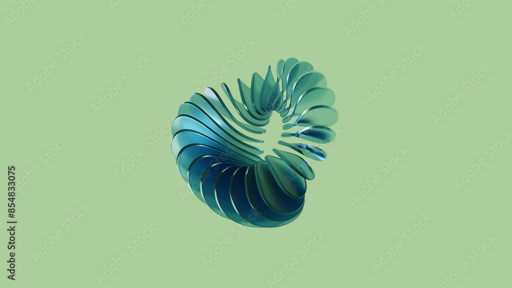 Poster 3d rendered geometric shapes in transparent materials. visualization of an abstract composition.