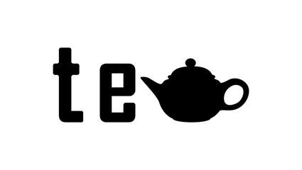 tea lettering, black isolated silhouette