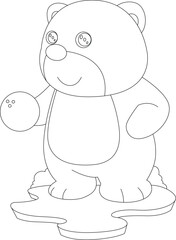 Bear Bowling Bowling ball Sports Animal Vector Graphic Art Illustration