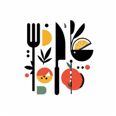 modern logo food set