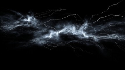 Lightnings over black background.