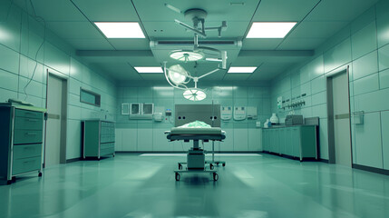Clean and disinfected surgical room ready for operation