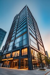 A tall building with numerous windows