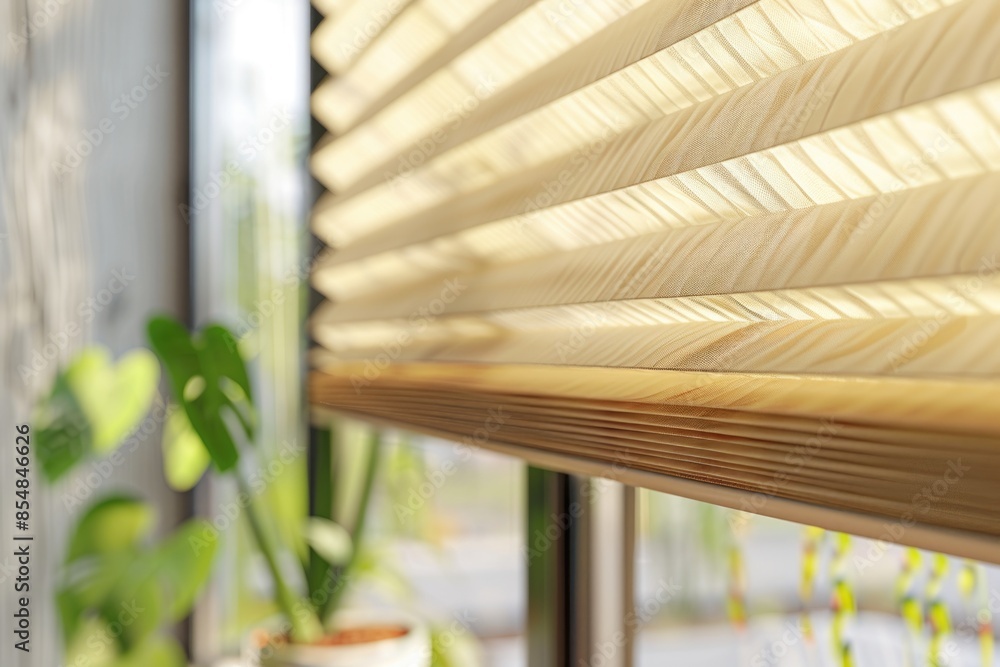 Aufkleber a close-up view of a window with blinds