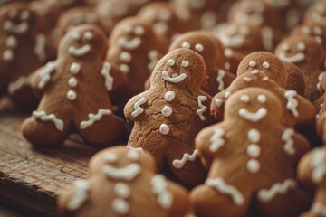 A collection of gingerbread snacks arranged on a table, perfect for snacking or decorating