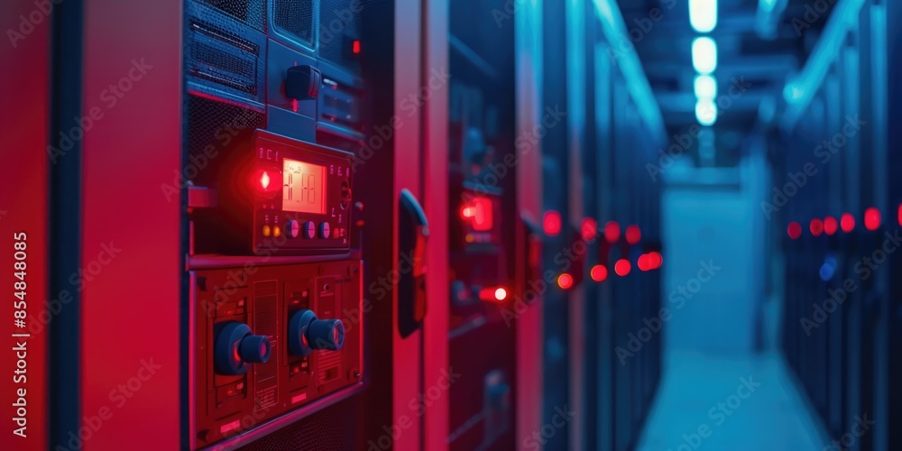 Poster Rows of servers in a modern data center