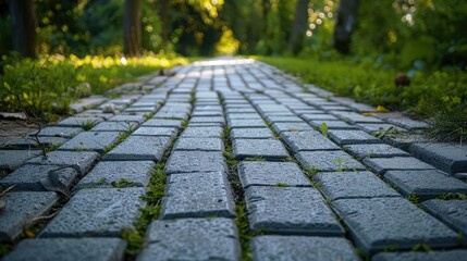 Fototapeta premium Pathway made of cement blocks