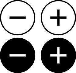 Obraz premium Plus and minus icons set. minus vector icon. addition icon vector. mathematical sign 