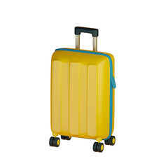 Realistic render Suitcase isolated on white background. 3D concept cartoon, Time to travel . Vector illustration