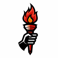  Hand-holding torch logo icon vector template illustration