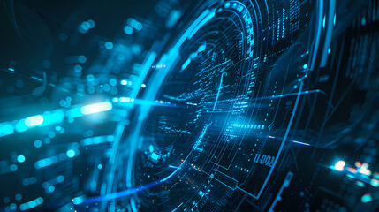 Obraz premium Abstract blue glowing background