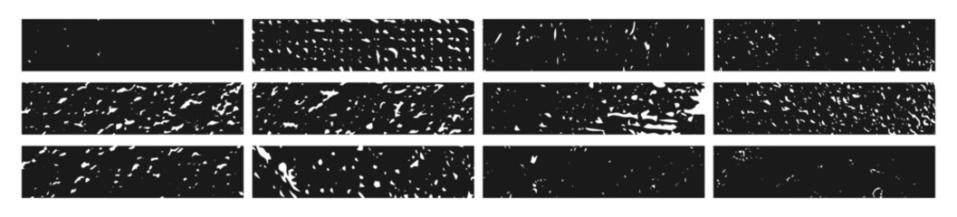 Set of black grunge banner