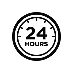 Fototapeta premium 24 hours icon vector design template simple and clean