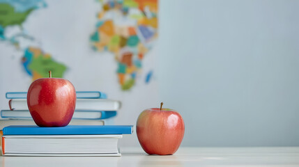 globe, books, glasses, school education concept