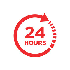 24 hours icon vector design template simple and clean