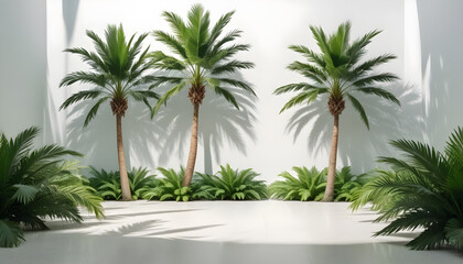 Fototapeta premium verdant palm beach trees for summer 10