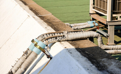 Damaged of plastic corrugated hose or defected of PVC flexible Covered pipe of air condition system.