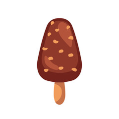 ice cream with chocolate glaze and nuts