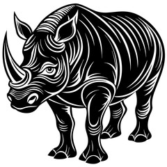 Vector illustration of a rhinoceros animal