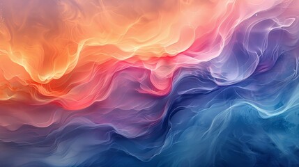 Obraz premium Abstract Flowing Waves of Vibrant Colors with Ethereal Atmosphere