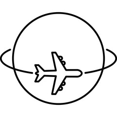 Fototapeta premium Airplane Around the World. Worldwide Shipping Icon