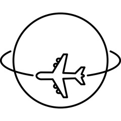 Airplane Around the World. Worldwide Shipping Icon