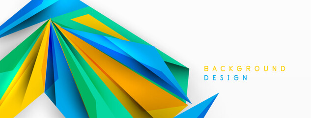 Minimal geometric abstract background. Low poly dynamic triangle design. Trendy techno business template for wallpaper, banner, background or landing