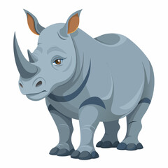 Vector illustration of a rhinoceros animal