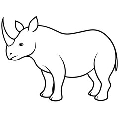 Vector illustration of a rhinoceros animal