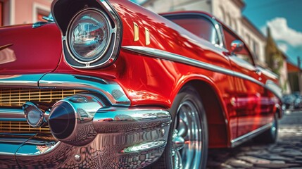 Classic American car parked.