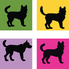 Dog Silhouette Vector Art.