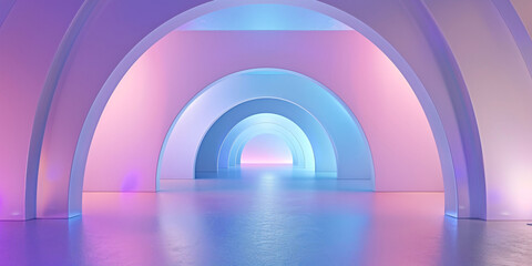 Obraz premium Abstract architectural rendering 3d illustration, modern geometric shape wall PPT poster main visual background