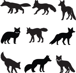Fox Silhouette Vector Art.