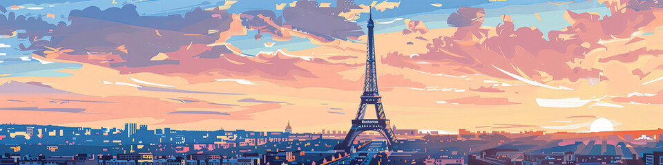 Parisian Heights - Ultra Detailed Illustration of the Eiffel Tower