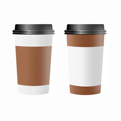 Vector of cups or tumbler, coffee, glass for drink