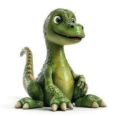 Fototapeta premium A_3D_toy_cute_dinosaur_isolated_on_white_background