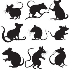 Rat Silhouette Vector Art.