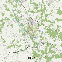 Lugo,  Spain map poster art
