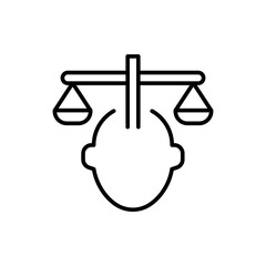 Balance mind outline icons, minimalist vector illustration ,simple transparent graphic element .Isolated on white background