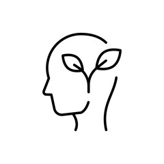 Nature mind outline icons, minimalist vector illustration ,simple transparent graphic element .Isolated on white background