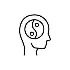 Balance mind outline icons, minimalist vector illustration ,simple transparent graphic element .Isolated on white background