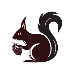 Black and white squirrel with Nut