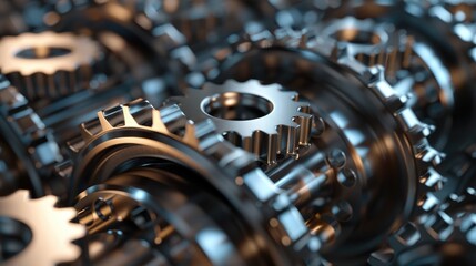Fototapeta premium grays background with metal gears and wheels
