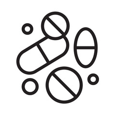 Pill Tablet Pharmacy Line Icon