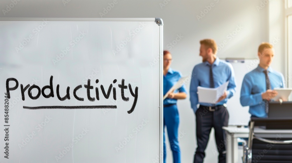 Poster office wall with an efficiency poster emphasizing productivity and effective time management.