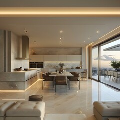 Modern Open Plan Kitchen and Dining Room