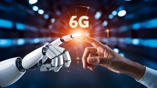 Unveiling the Future of Fast Internet and Technology. Immersive Insights into 6G Network Concepts on a Virtual Screen - Powered by Adobe