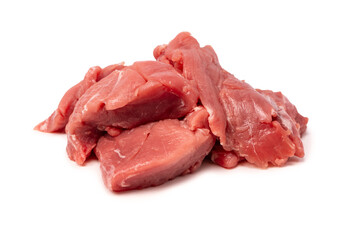 Raw pork tenderloin isolated on a white background.  Fresh meat.